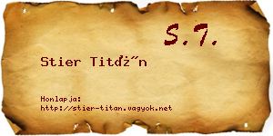 Stier Titán névjegykártya